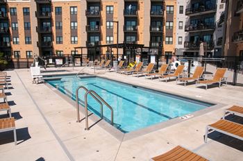 Outdoor pool and hot tub